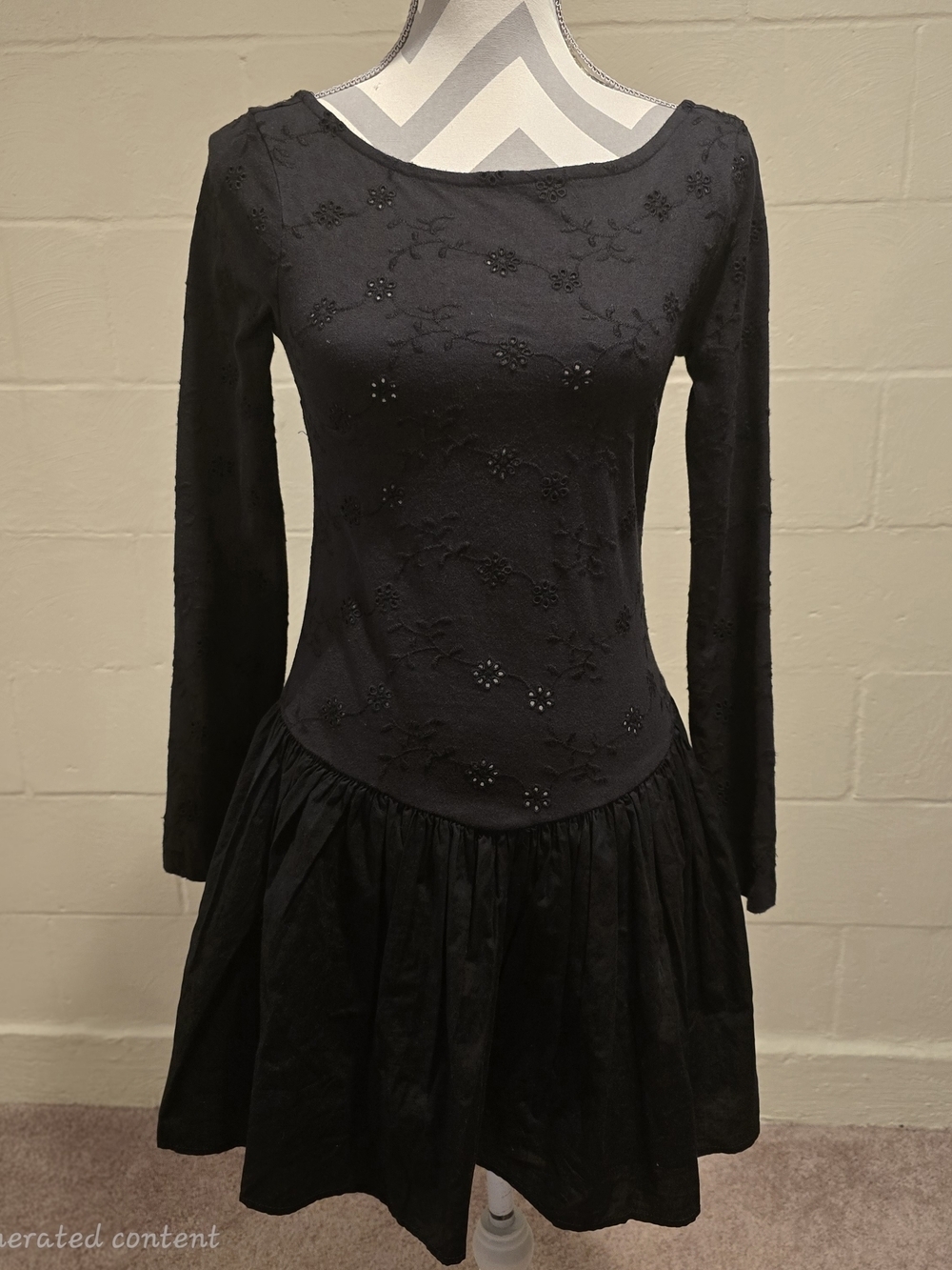 Free People Surley Mini Dress Black Size SMALL